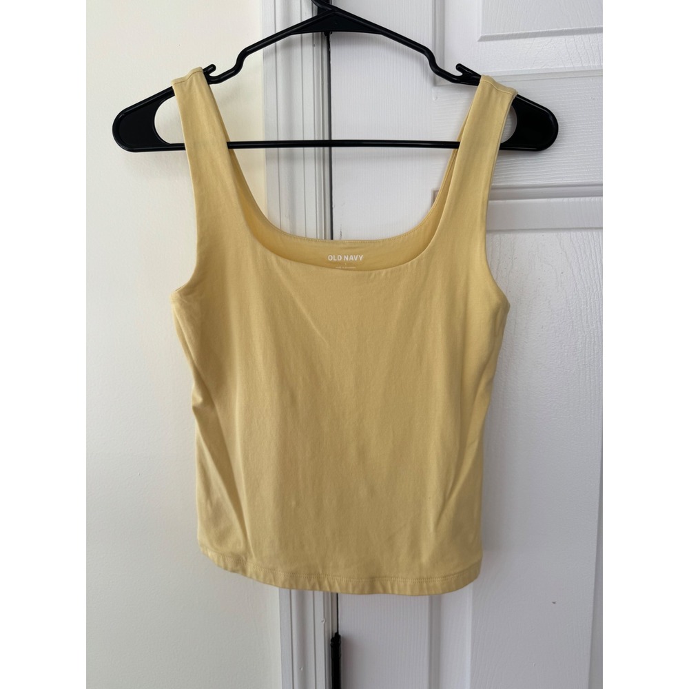 Old Navy Womens Yellow‎ Square Neck Tank Top Sleeveless Small